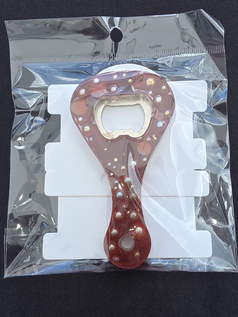 handcrafted Decorative Bottle Opener - Red Sparkle